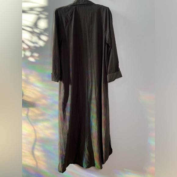 Zara Shirt Midi Dress Dark Gray -XS - Picture 5 of 8